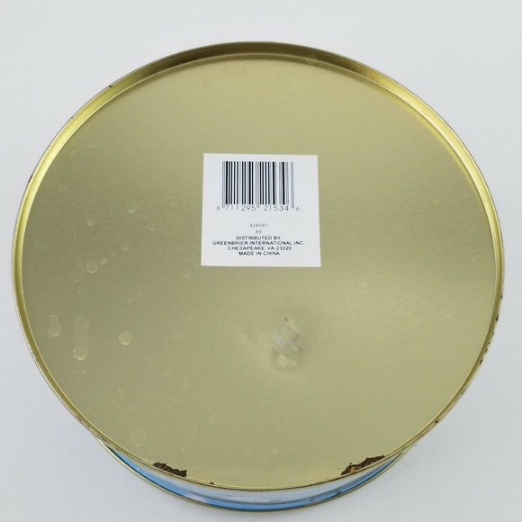 Round Christmas Tin with Snowman Snowflakes Repurpose paint decorate canjo - Picture 2 of 12